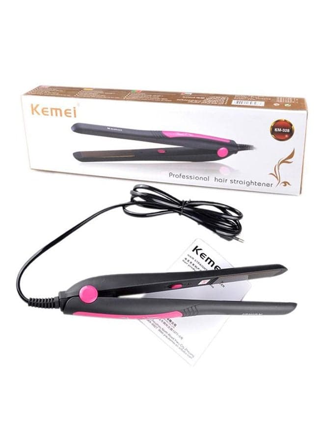 KM-328 Professional Hair Straightener Black/Pink 300grams