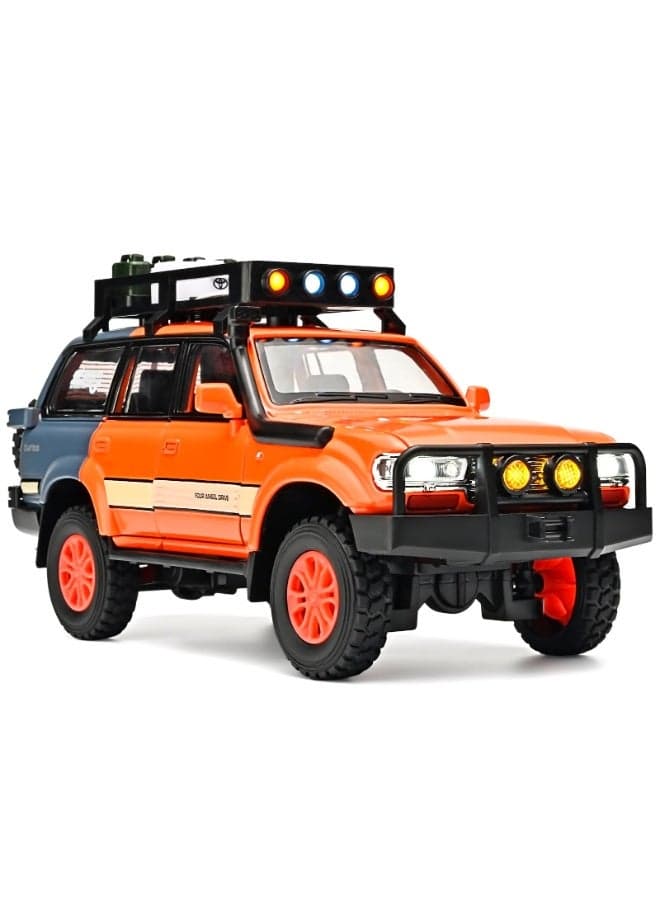Dexo 1:24 Scale Simulation of Classic Luxury SUV Model Pull Back Car with Realistic Light and Sound Die Cast Metal Collectible Vehicle for Kids Ages 4 to 8 High Quality Miniature Car Toy Gift