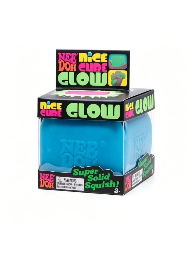 NEE DOH Nice Cube Glow - Squeeze Toy with a Super Solid Squish