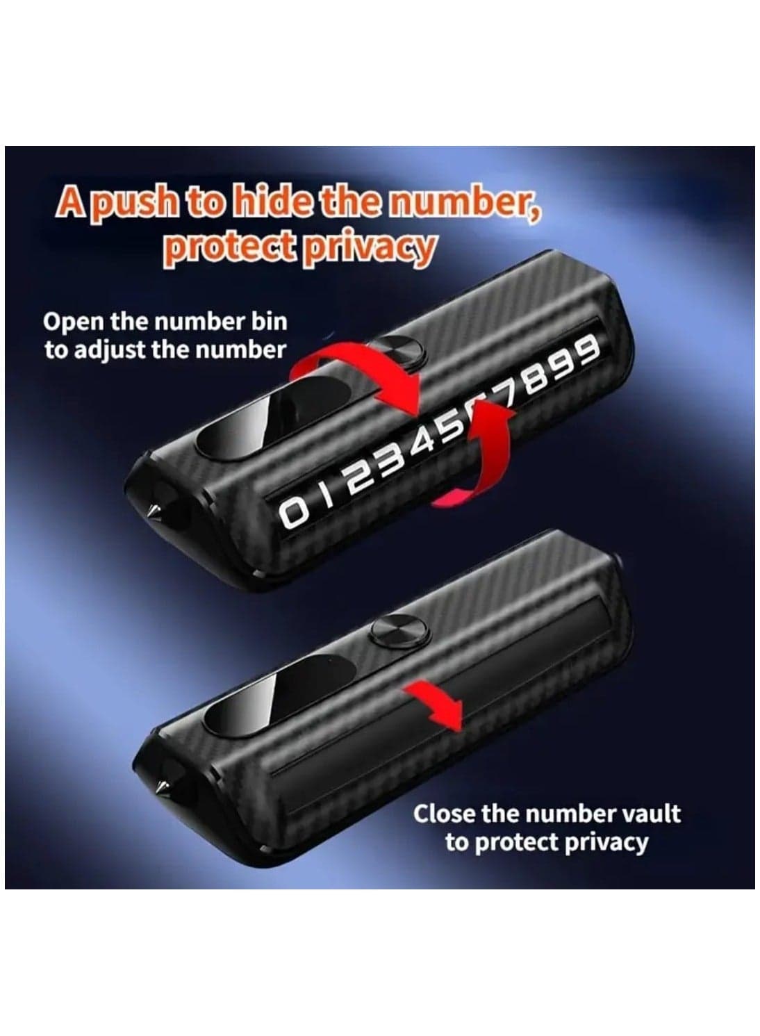 Dual-Function Car Accessory – Temporary Parking Phone Number Display with Built-in Safety Hammer for Emergency Use – Compact Dashboard Tool