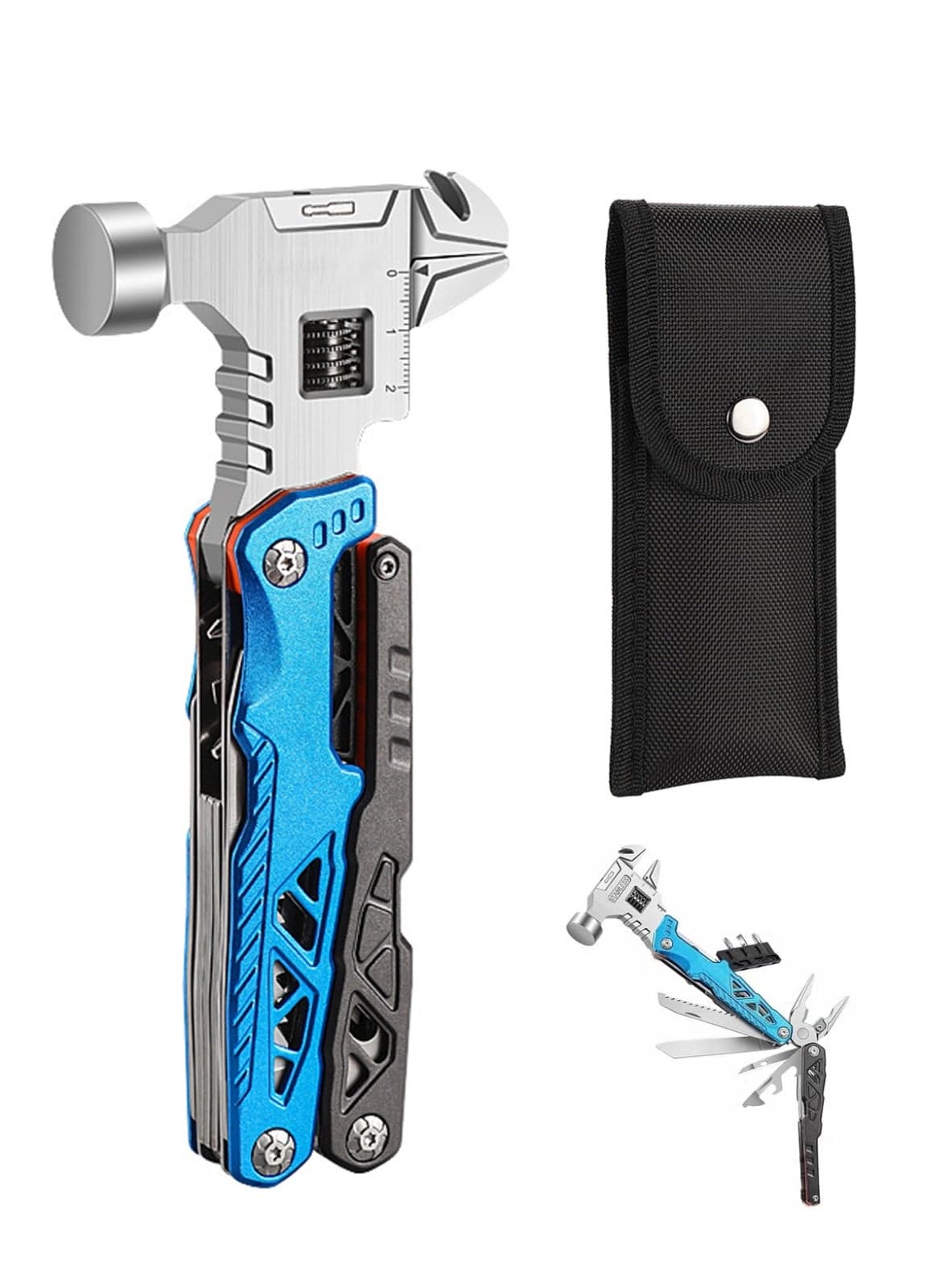 Upgraded 18 in 1 Multitool,Professional Stainless Steel Multitool Pliers with Replaceable Alloy Steel Blades Wire Cutters,Bottle Opener,Nylon Sheath,Apply to Survival,Camping, Hunting & Hiking Gift for Men