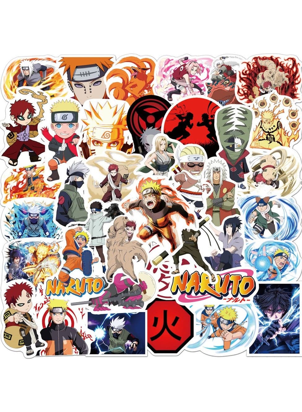 50-Piece Anime Naruto Stickers Waterproof Cartoon Stickers for Laptop