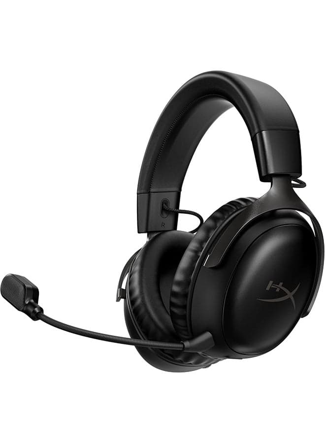 HyperX Cloud III S Wireless Gaming Headphones, 53mm Angled Drivers, Memory Foam Padding, Premium Leatherette Surface, Electret Condenser Microphone, Polar Pattern, Black | A59YZAA