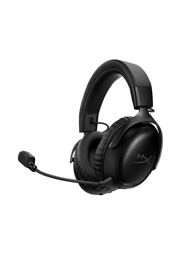 HyperX Cloud III S Wireless Gaming Headphones, 53mm Angled Drivers, Memory Foam Padding, Premium Leatherette Surface, Electret Condenser Microphone, Polar Pattern, Black | A59YZAA