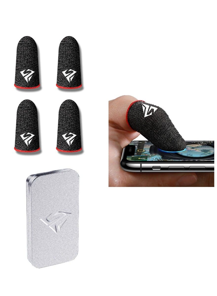 2 Pair Mobile Game Touch Screen Finger Sleeve Super Highly Sensitive Feelers Smooth Operation Sweat Absorbing Odorless Breathable Seamless Finger Sleeve For Pubg And Much Other Games Play
