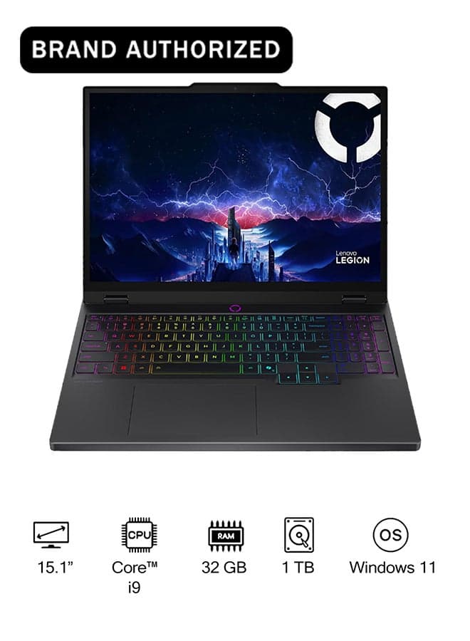 Legion 5 15IRX10 Gaming (2025) Laptop With 15.1-Inch Display, Core i9-14900HX Processor/32GB RAM/1TB SSD/8GB NVIDIA GeForce RTX 5070 Graphics Card/Windows 11 English Eclipse Black