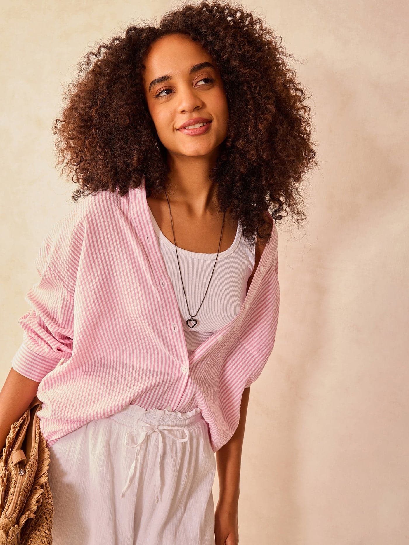 Pink Oversized Stripe Shirt