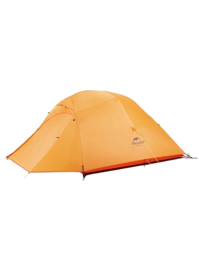 Ultralight Cloud Up 3 Camping Tent | 3-Person Rectangular Tent | Waterproof 20D Silicone Fabric | Lightweight & Portable | Light Grey with Red Skirt