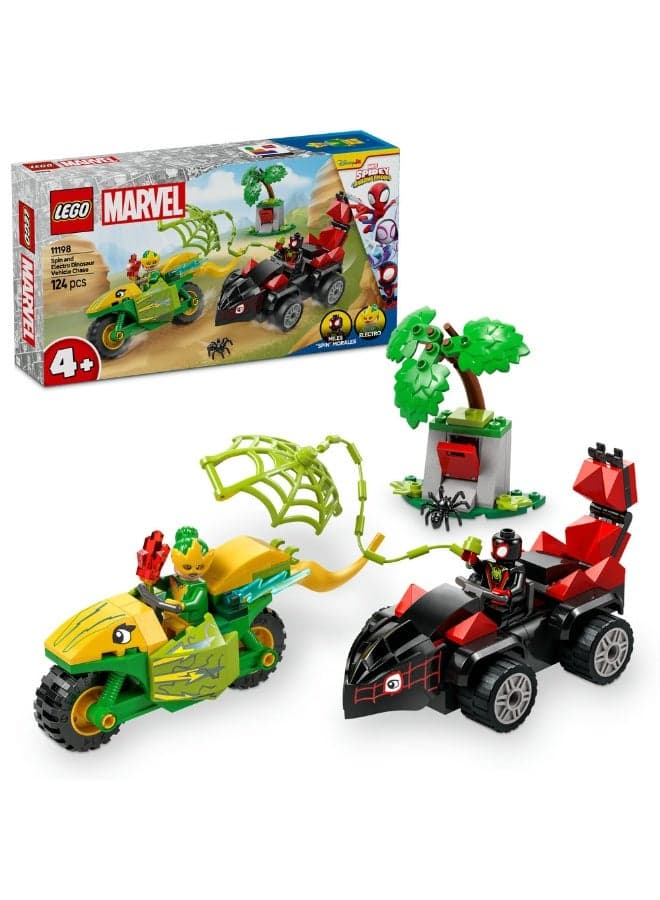 Marvel Spidey And His Amazing Friends Spin and Electro Dinosaur Vehicle Chase 11198 (Age 4+, 124 Pieces)