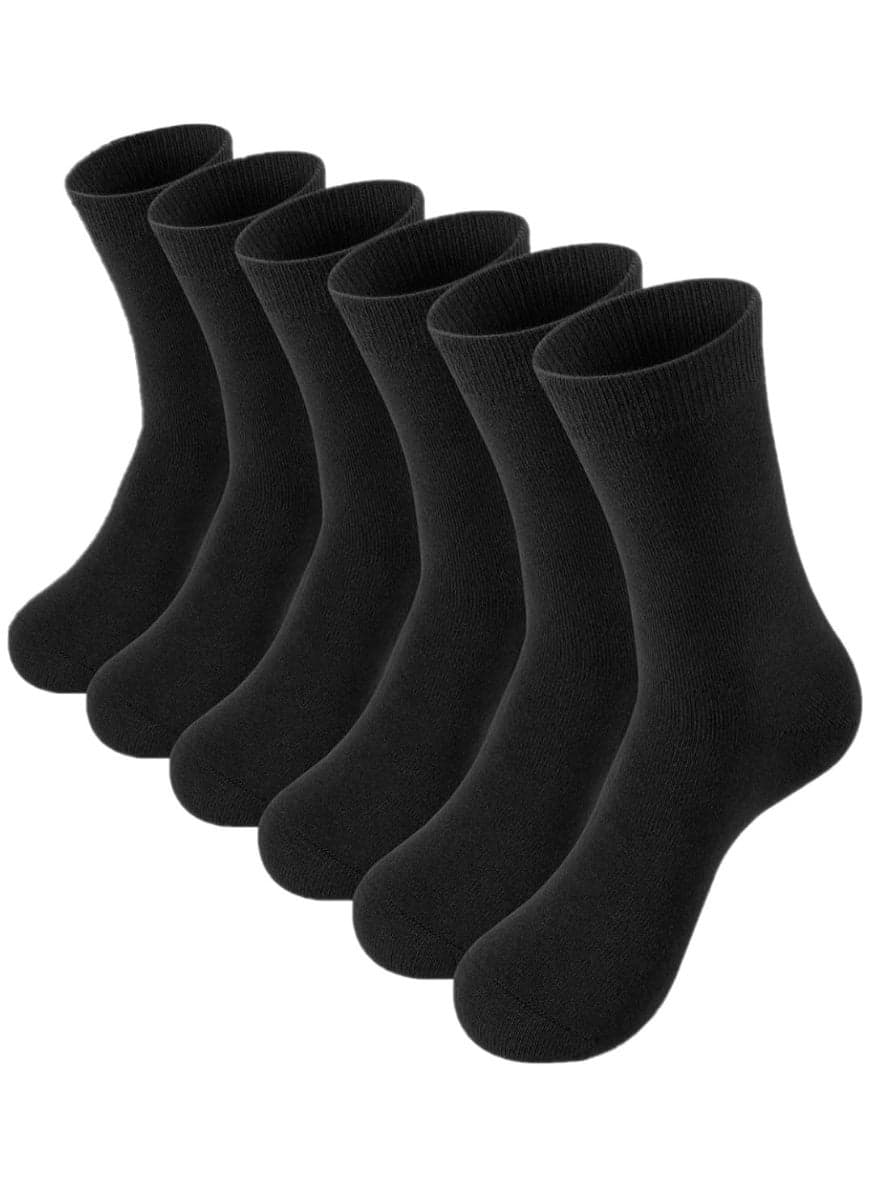 6 Pairs Kids Socks for Boys Girls Crew Dress Athletic Socks Soft Cotton Childrens School Uniform Sock