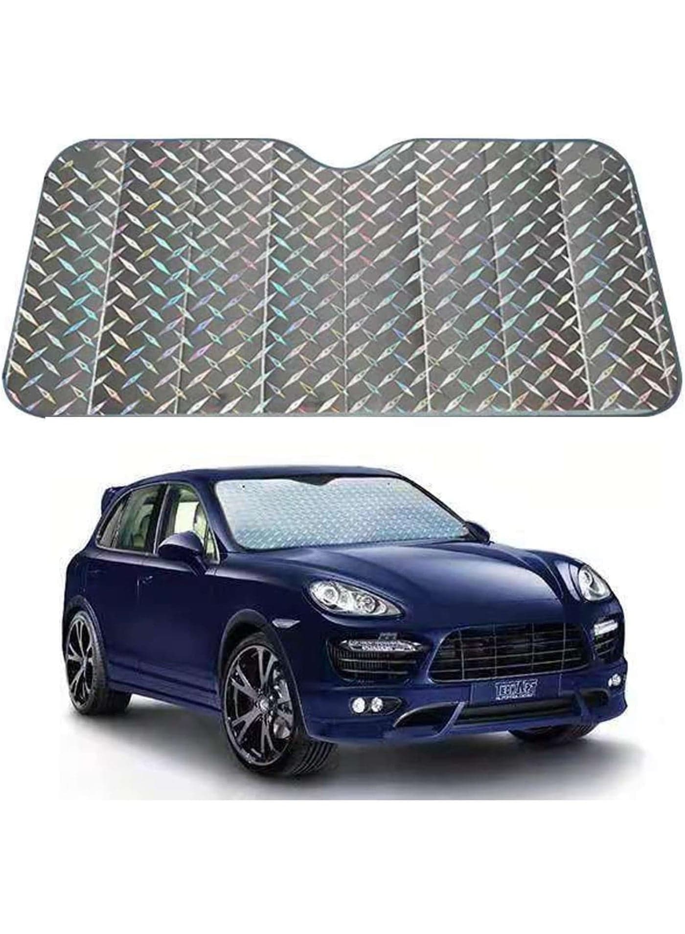 Car Windshield Sun Shade with 5-Layer UV Reflector, Sunshade UV Rays Visor Shield Cover, Foldble Reflective Technology Sun Heat Protection for Car Front Window