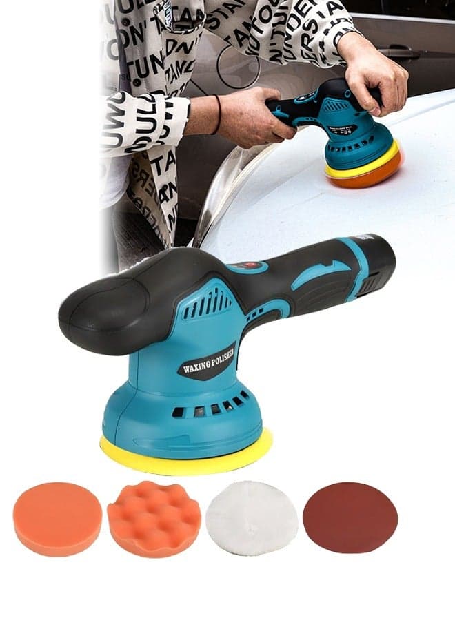 Cordless Car Buffer Polisher Machine Kit with 1PCS 12V 2.6Ah Rechargeable Batteries, 8 Variable Speed 2800-5500RPM, Portable Polishing Waxer for Detailing/Waxing