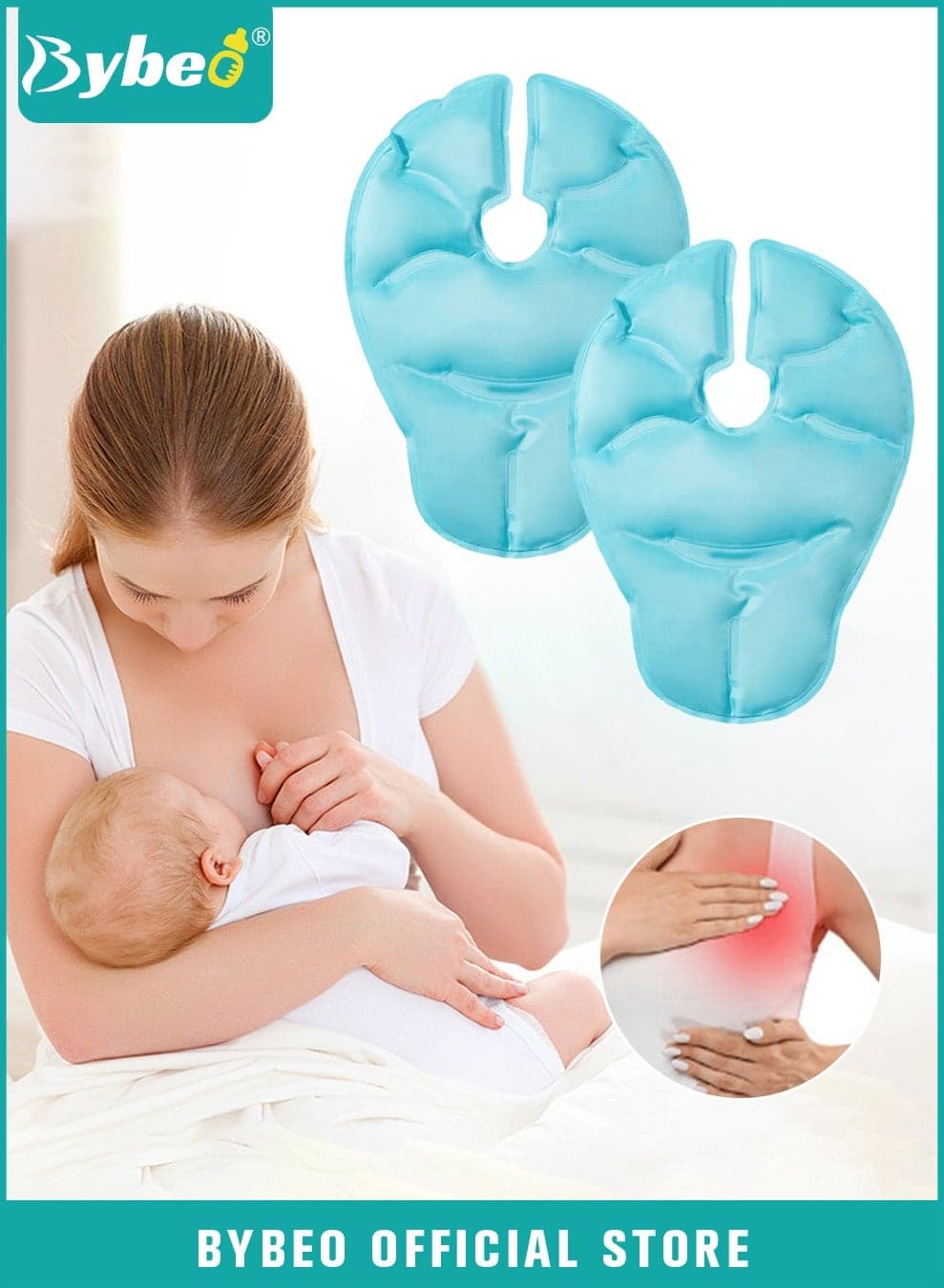 Breast Therapy Packs, Hot and Cold Breast Pads for Nursing Mom, Reusable Breastfeeding Essentials for Nipple Pain Relief, Mastitis, Engorgement