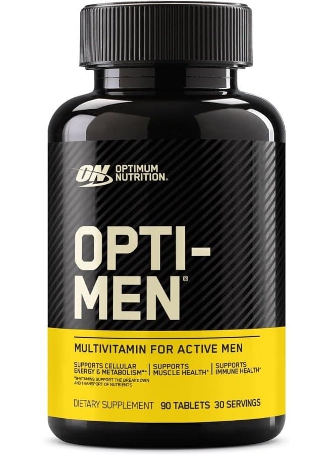Opti-Men، فيتامين C، الزنك وفيتامين D، E، B12 لدعم المناعة، مكمل يومي متعدد الفيتامينات للرجال - 90 قطعة