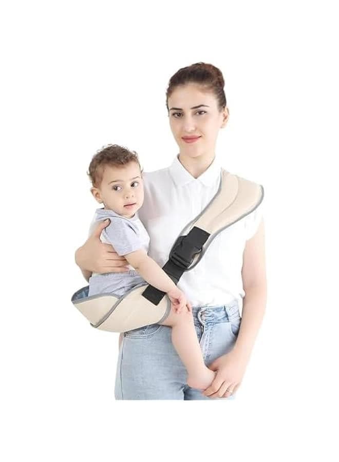 Toddler Carrier, Ergonomic Baby Sling Carrier with Adjustable Strap, Soft Padding & Non-Slip Hip Seat, Perfect for Infant and Toddler(7-66 lbs), Premium Cotton (Beige)