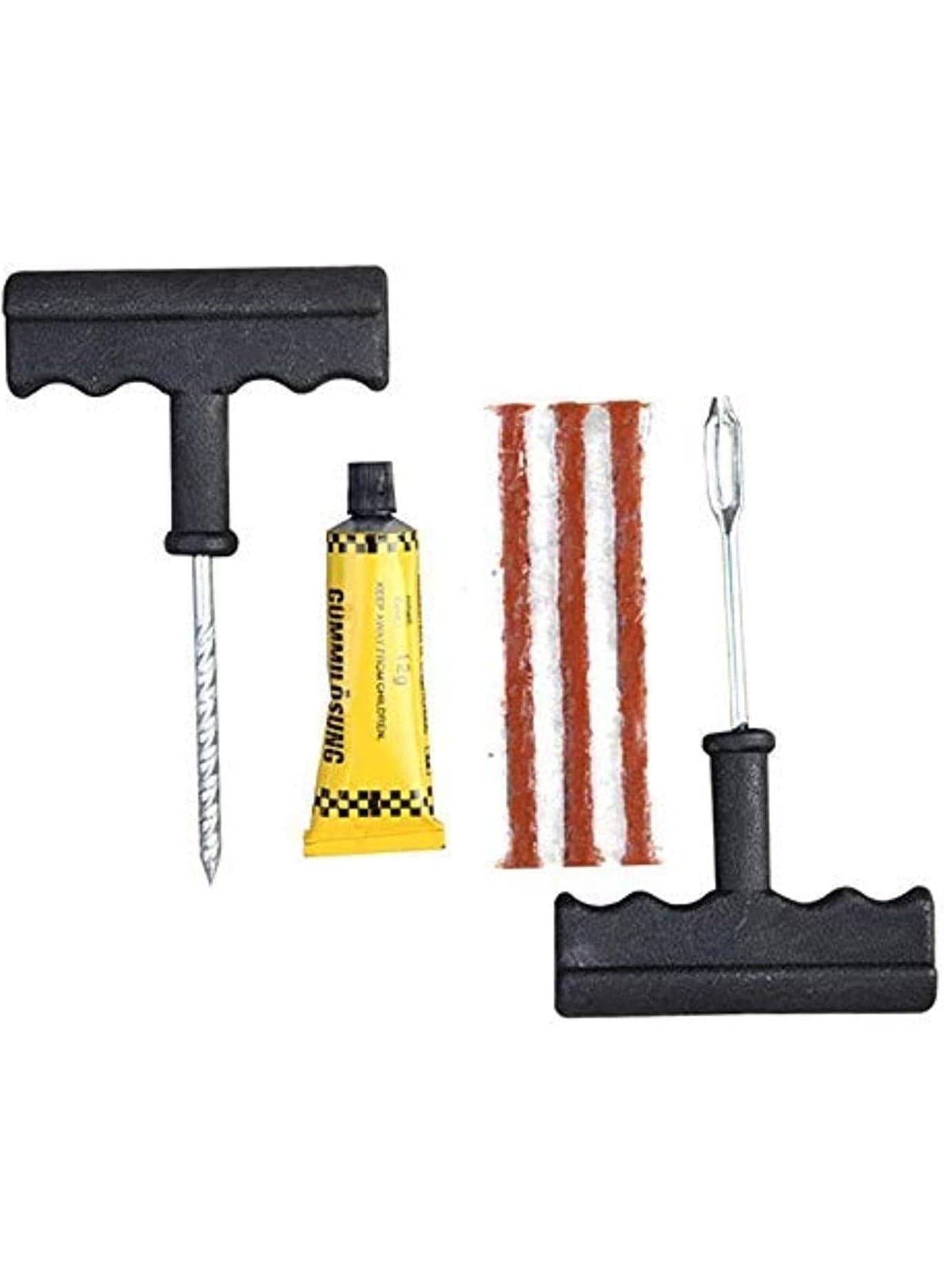 Tire Repair Kit Tools, Heavy Duty Tire Plug Kit, Universal Tire Patch Kit, Essential Tire Repair Kit for Flat Tire Punctures Repair, for Car Motorcycle Truck Tractor Trailer RV ATV