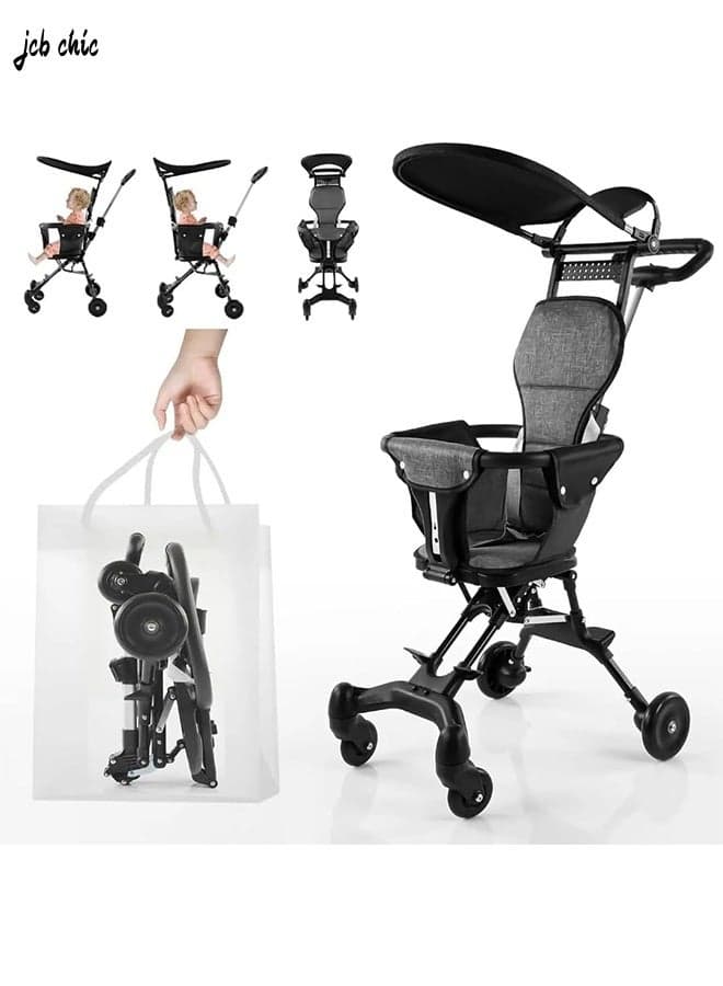 2-in-1 Lightweight Foldable Baby Stroller,Portable Travel Stroller for Airplane with Mini Umbrella,Lightweight and Compact Stroller with 360° Two-Way Rotational Seat,Toddler Coast Rider Stroller with One Hand Easy Fold