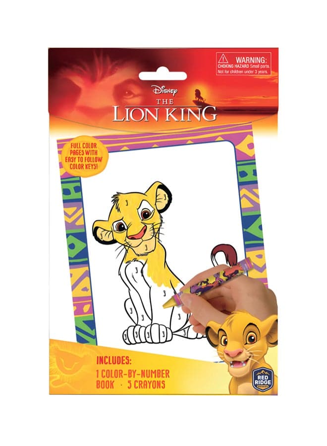 Disney Lion King Color by Number | 1 Book & 5 Crayons | Easy to Follow Color Key | Age 3+
