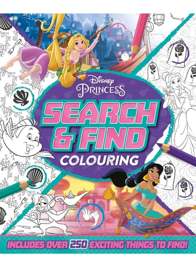 Disney Princess: Search & Find Colouring – Kids Activity Book | Sticker Book / Creative Play Set | Fun Learning & Entertainment for Kids | Ideal Gift for Boys & Girls