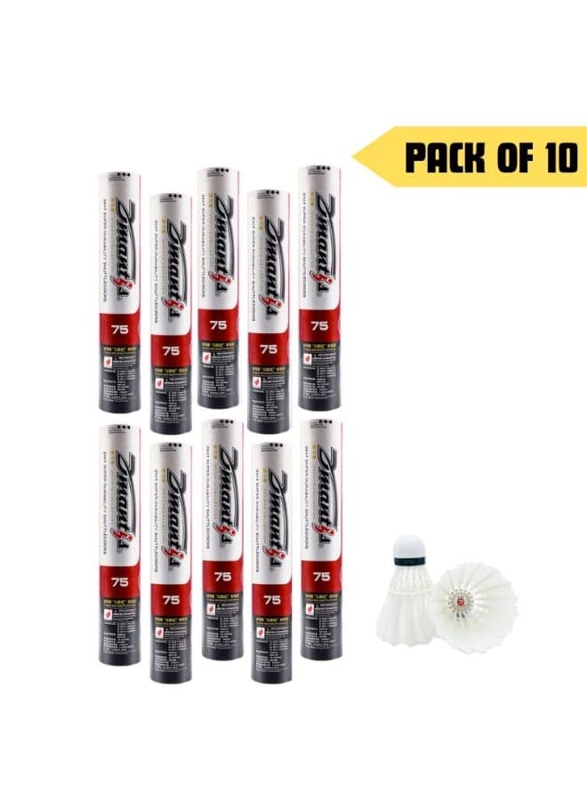Dmantis D75 3in1 Competition Training Badminton Shuttlecocks Durable Duck Feather.