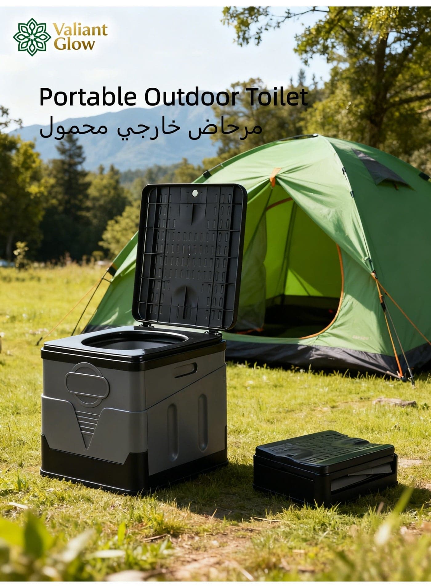 Camping Toilet | Portable Toilet for Adults | Portable Potty for Camping | Hiking,Car Travel,Truck, Road Trips, Beach and Camping.(Gray)