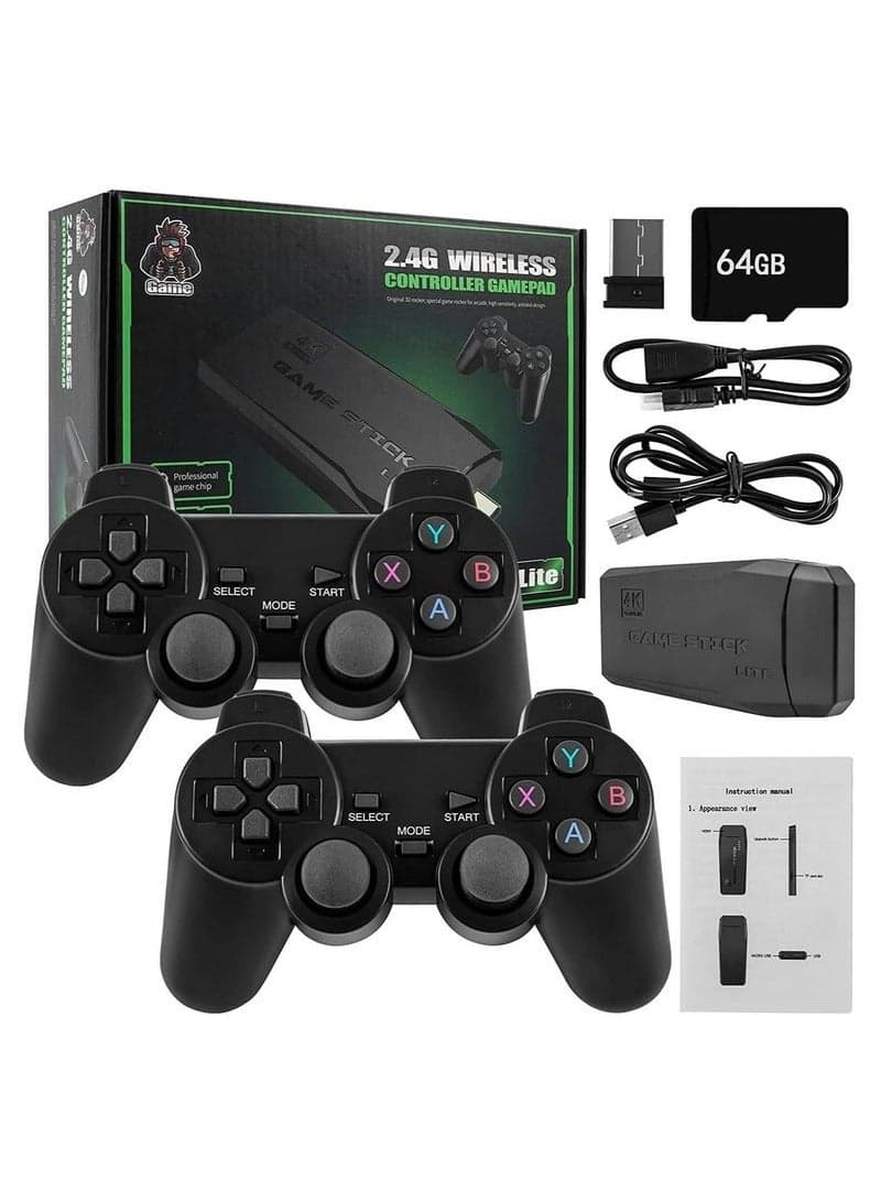 Wireless HDMI High-Definition Game Console with 10000+ Games Built-In | Hidden USB Flash Drive Design | Plug & Play Video Game Stick | Supports 9 Emulators | 64GB Storage for Retro & Classic Gaming Fun
