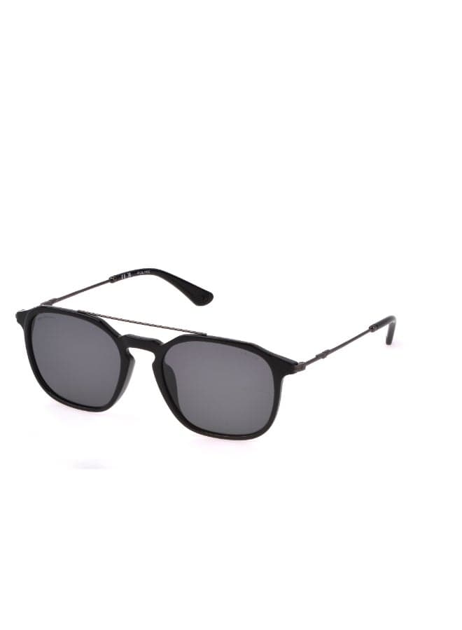 Police Geometric Full-Rim Sunglasses ORIGINS LITE 16 SPLL76M Black Frame, Polarized smoke Lenses