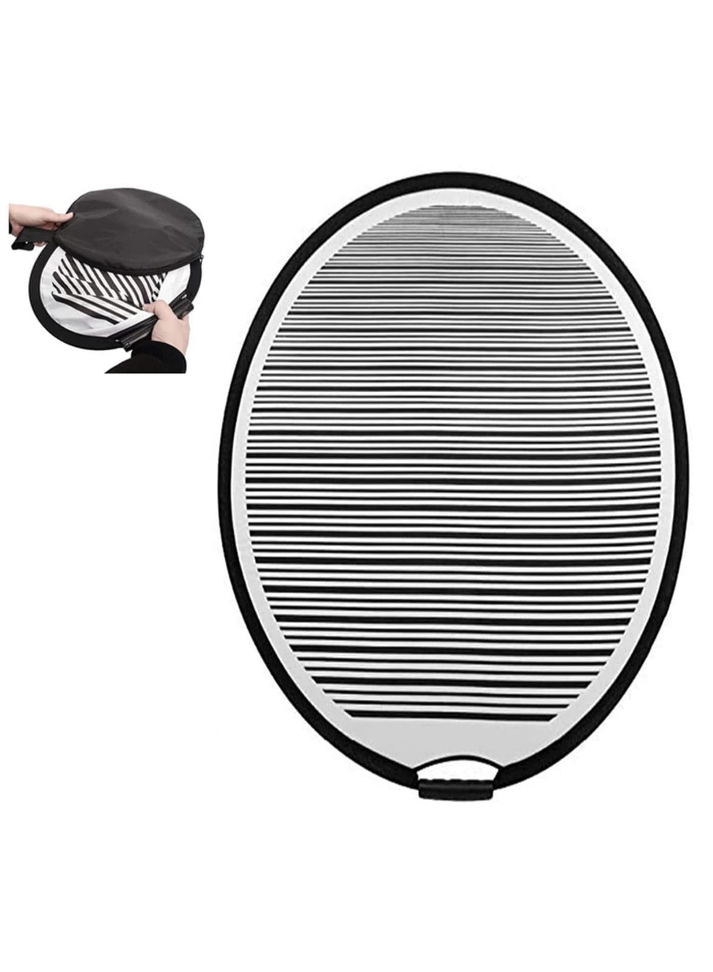 1 Pack 80cm Circular Striped Flexible Foldable PDR Lined Light Reflector Board Round Dent Repair Panel Portable Tool Designed for Car Body Dent Removal