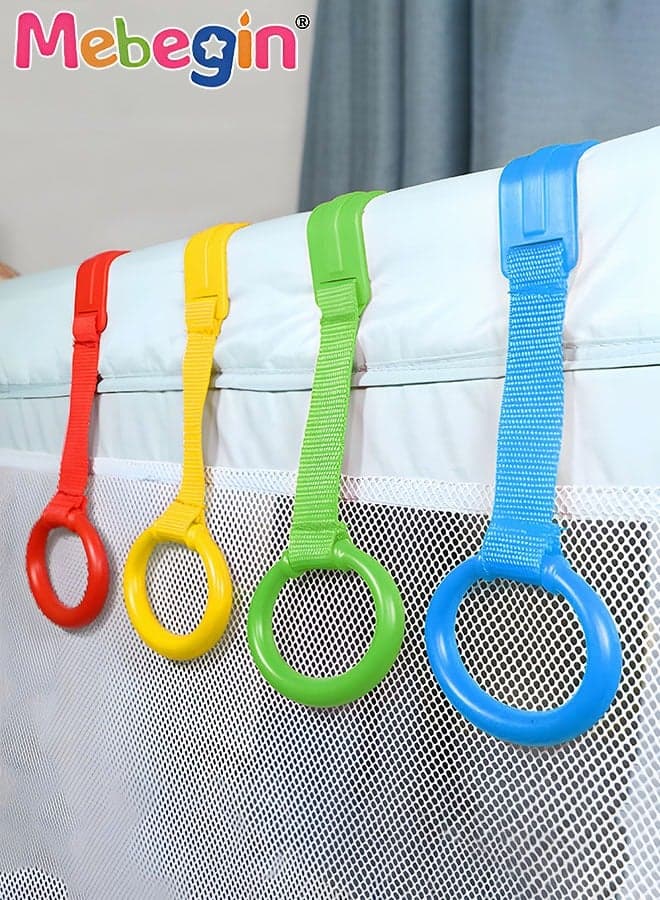 Baby Bed Crib Pull Rings Cot Hanging Rings Walking Assistant for Infant Baby Toddler 4 Colors