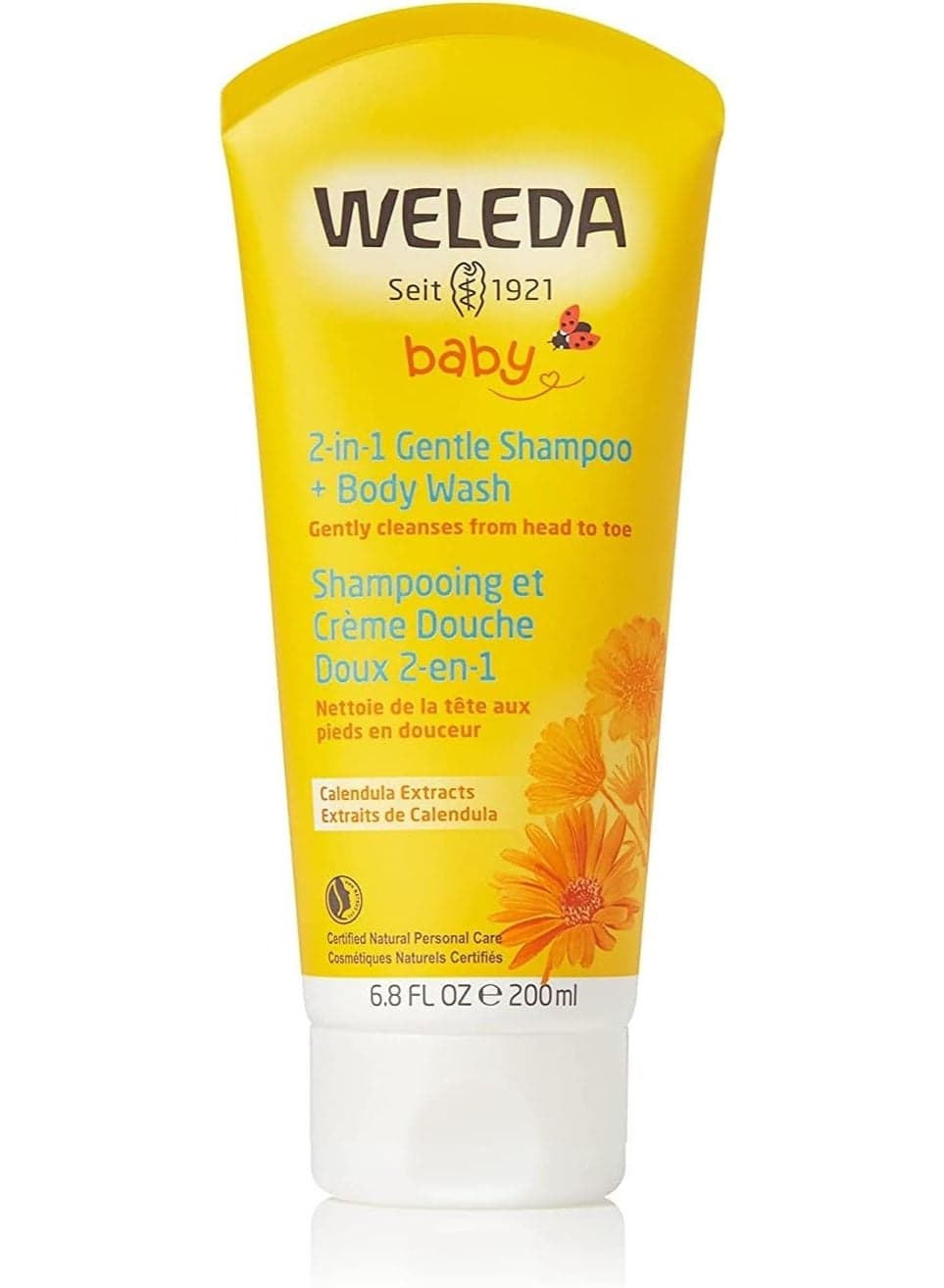 Weleda Baby Calendula Shampoo & Body Wash 200ml – Gentle Hair & Skin Care for Babies