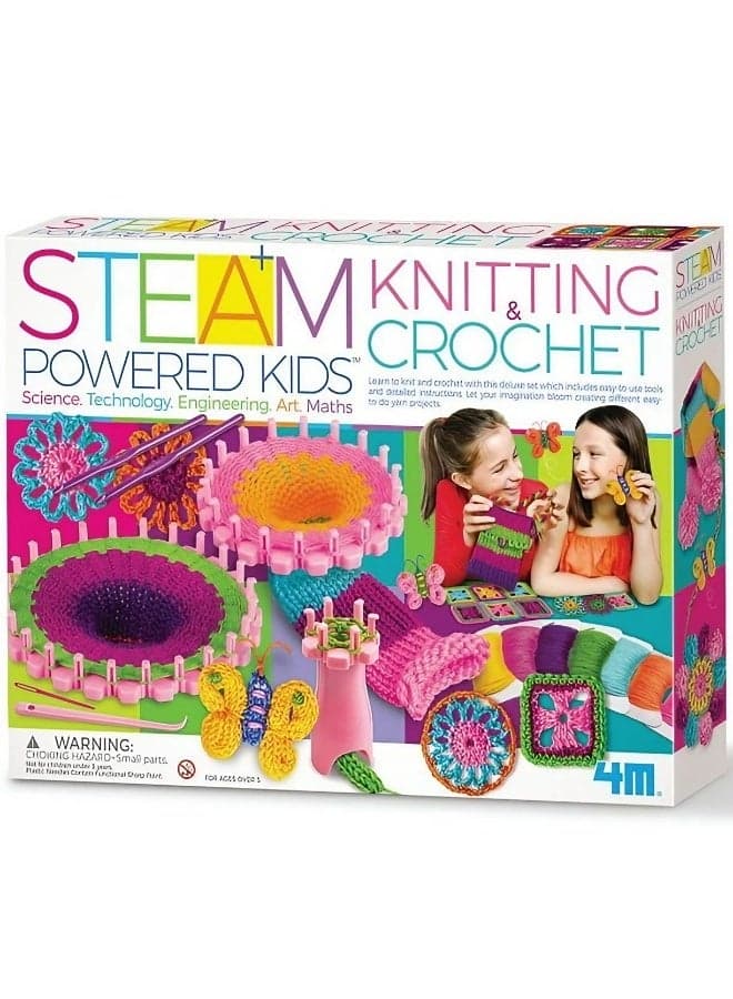 4M STEAM Powered Kids Knitting & Crochet Kit