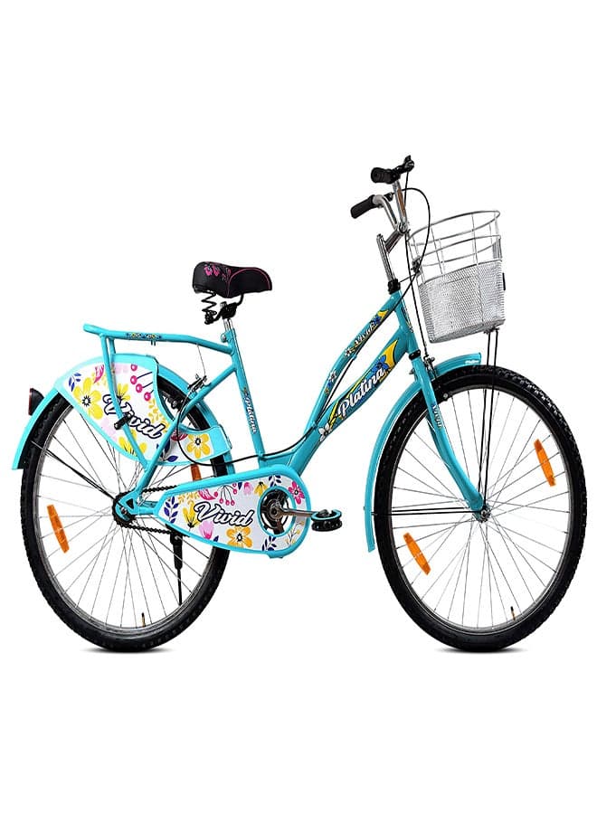 Platina 26 Inch || Single Speed || Rigid Suspension & Calliper Brake || For Women || Aqua Blue Color || Frame Size-18 Inch