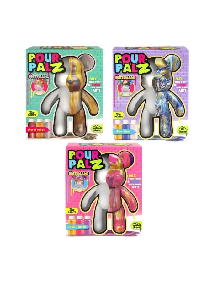 Metallic Large Bears - Assorted - Metal Magic | Metal Magic 5+ Years Creative, immersive, paint-filled fun for everyone! If you're | Kids Toy for Boys & Girls