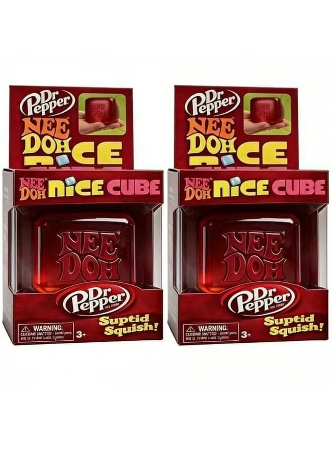 Nee Doh x Dr Pepper Nice Cube Squishy Fidget Toy - Red Scented Stress Relief Cube, Suptid Squish Texture, Collectible Sensory Toy for Kids & Adults, 3+