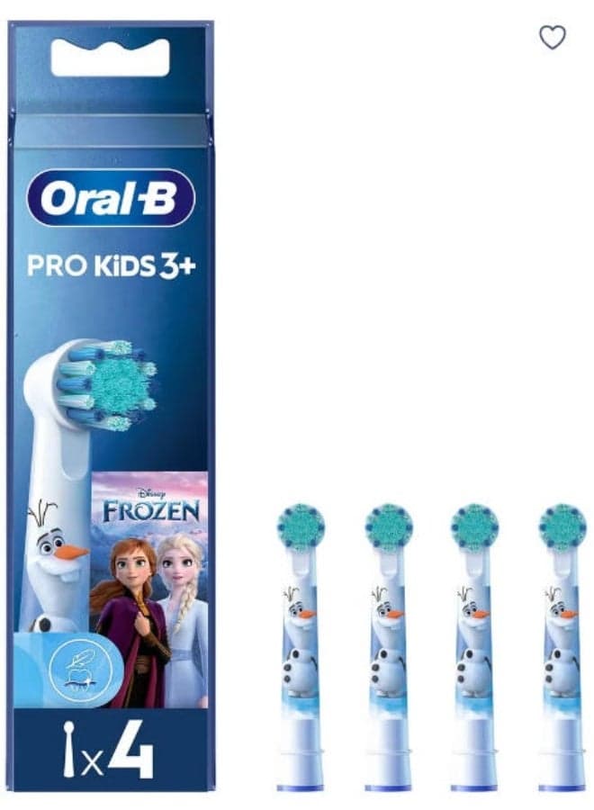 Oral-B Pro Kids Electric Toothbrush Head, With Disney Frozen Characters, Extra Soft Bristles, For Ages 3+, Pack of 4 Toothbrush Heads, White