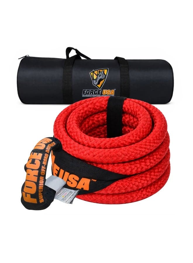 6M 13.2 Ton Kinetic Recovery Rope - Red Heavy Duty Tow Strap for Off-Road Recovery - Strong Nylon Rope with Reinforced Loops for SUV, ATV, 4x4, Truck, Car, and More