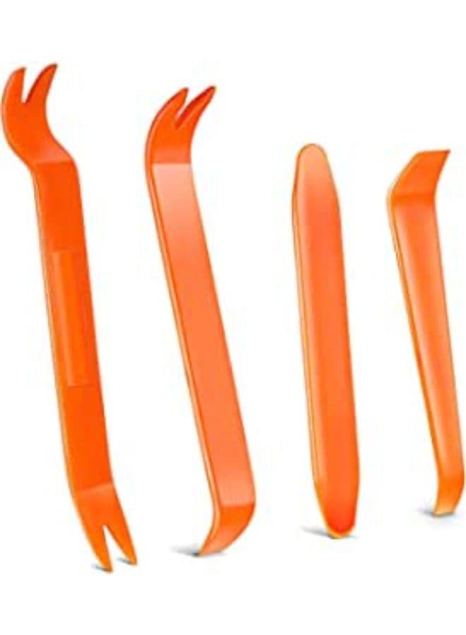 4 Pieces Trim Removal Tool Set Auto Plastic Removal Pry Tools Car Panel Dash Radio Door Terminal Interior Accessories Removal Tool Kit