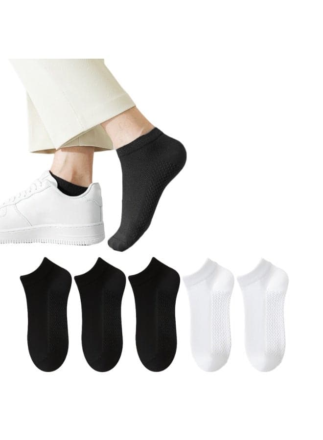 5 Pairs Men's Breathable Mesh Cotton Ankle Socks