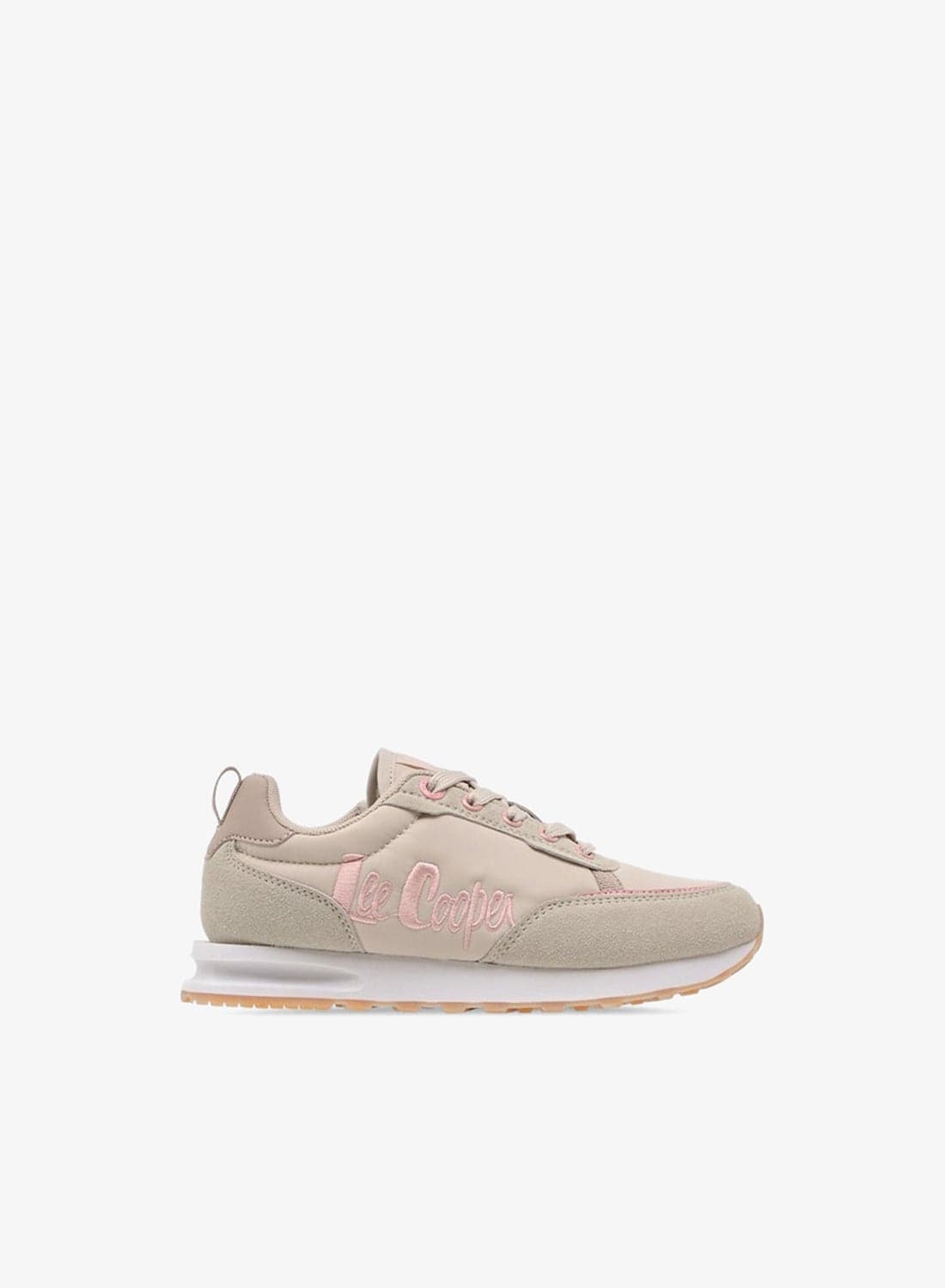 Girls' Panelled Lace-Up Sneakers with Pull Tabs