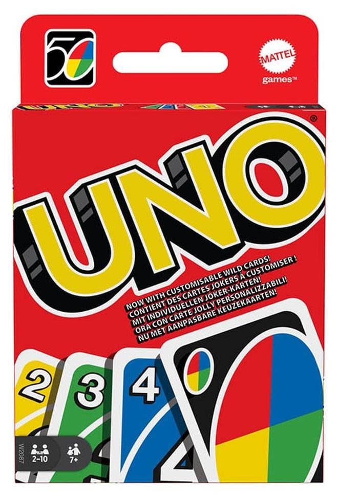 Original Classic UNO – Classic Card Game with Customizable Wild Cards, Swap Hands Action, and Exciting Gameplay, Double Deck Card Game, Ideal for Kids & Adults, Ages 7+