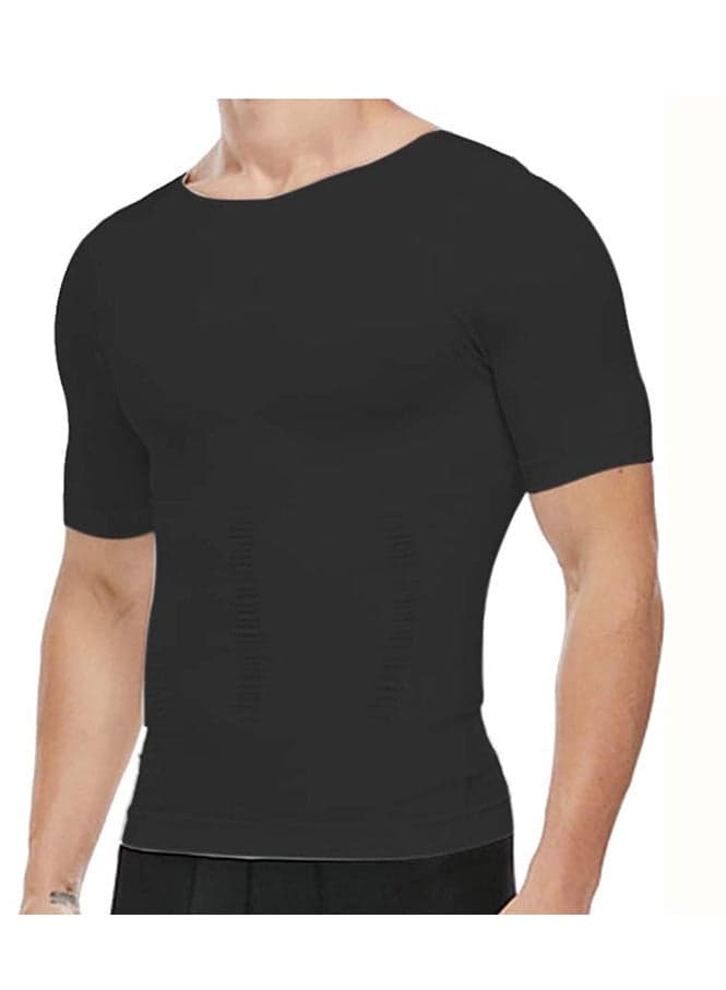 Men's Compression Shirt Slimming Short Sleeve Baselayer Body Shaper Workout T-Shirt Cool Dry Shapewear Undershirt,Compression Shirt for Men Slimming Undershirt Body Shaper Tank top Shapewear Vest