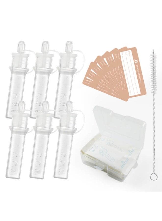 Fraupow Colostrum Collection Kit | 6-Pack | Award Winning 5ml Reusable Food-Grade Silicone Colostrum Syringes with Collector | Date Labels | Brush & Carry Case | Includes Midwife Consultation