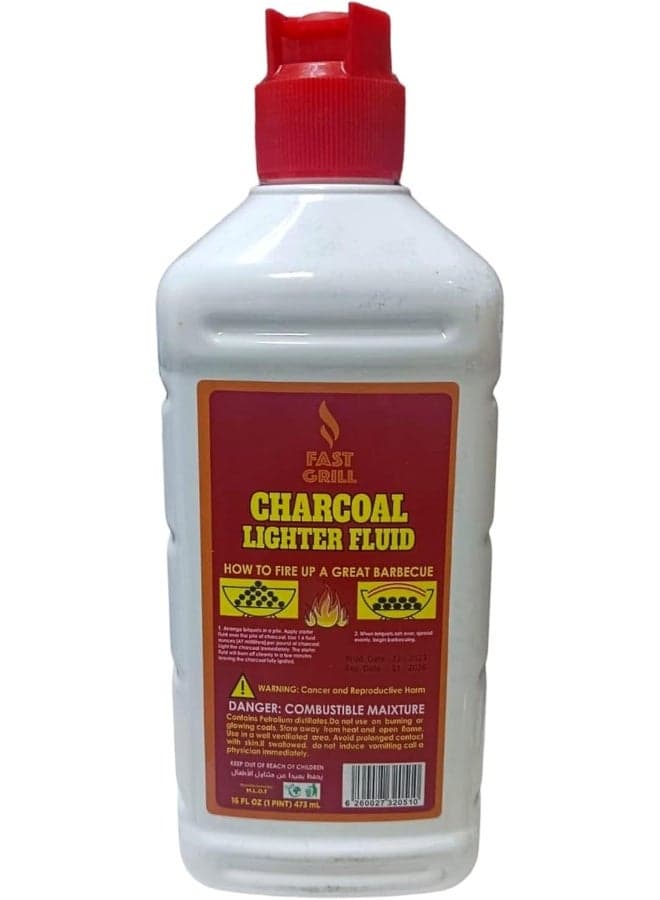 Barbeque Charcoal Fluid Long Lasting Liquid | BBQ Charcoal Lighter Fluid - 473ml