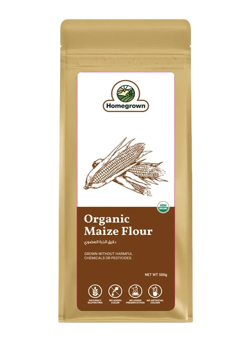Homegrown Organic Maize Flour (Corn Flour/Makki Atta) 500 g – Gluten-Free | Ideal for Rotis, Baking & Everyday Cooking