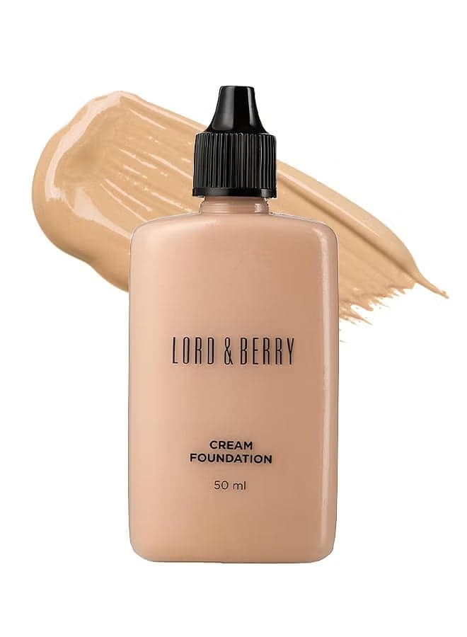 Lord & Berry CREAM FOUNDATION Fluid Foundation, Long Lasting Waterproof Coverage Foundation Enriched With Vitamin E And Argon Oil(8620# Ivory, 50ml)