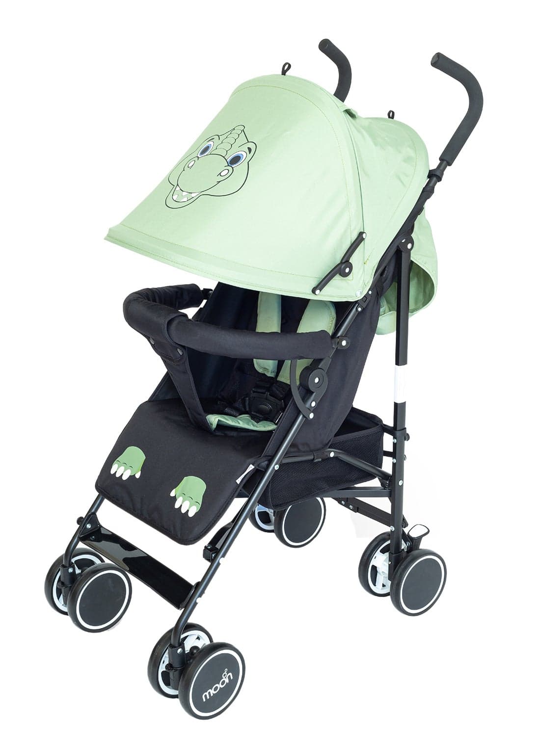 Safari Animal-Themed Umbrella Stroller – Compact, Lightweight, Reclining Seat, Storage Basket, Shoulder Strap, Foldable, for 0 - 36M to 15kg – Dino Design
