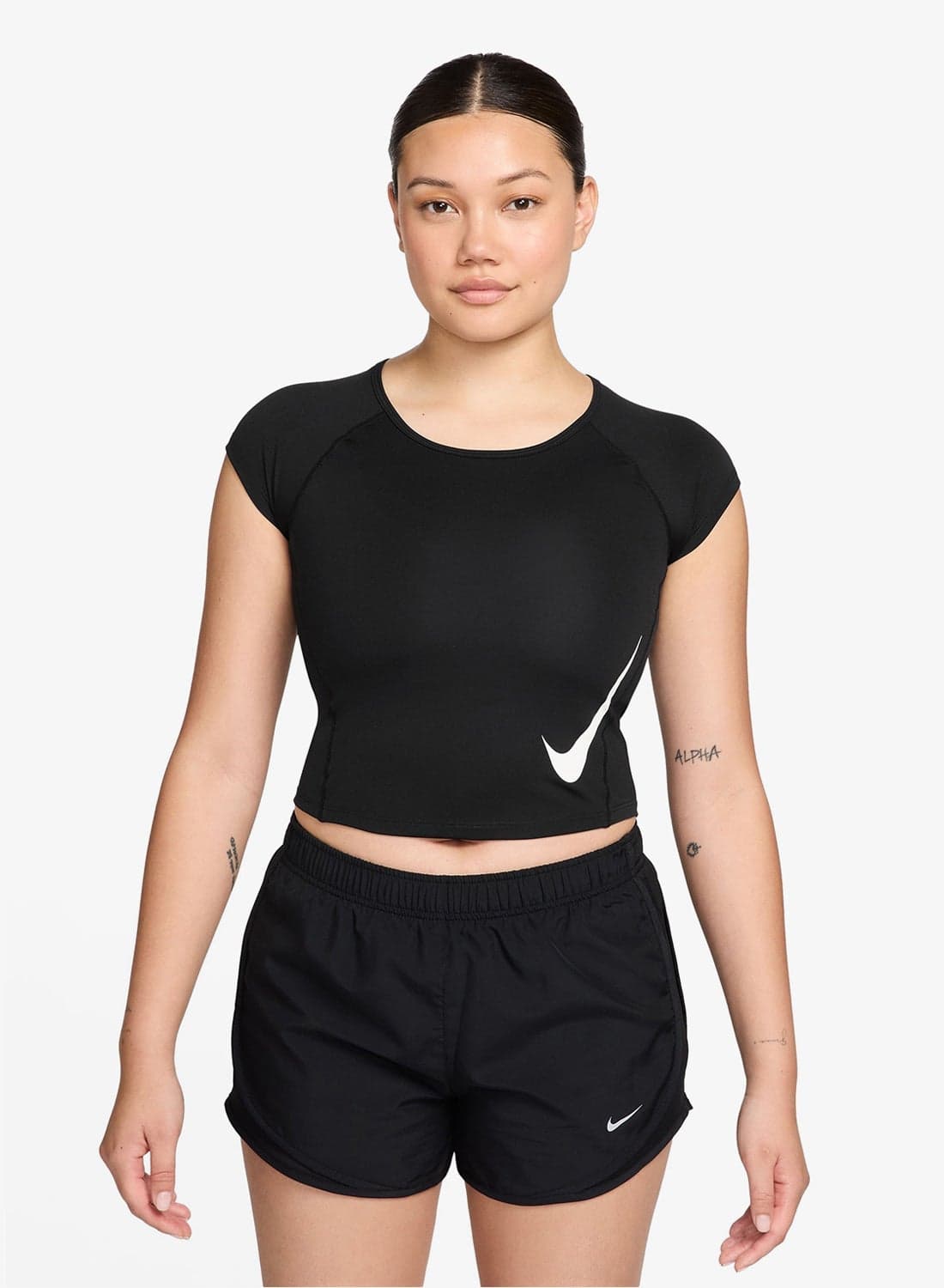 W NK TEMPO SWOOSH RUN DF SS