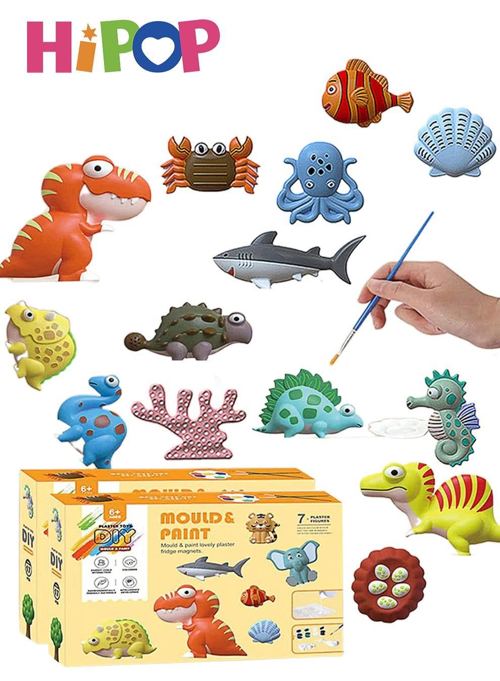 Arts&Crafts Toys,Two Boxes Pack Children's Plaster Painting Set,DIY Graffiti Toys,Paint Your Own Figurines,STEAM Creative DIY Toys,Ceramics Plaster Painting Set Gift Toys for 6+ Year Old Boys&Girl