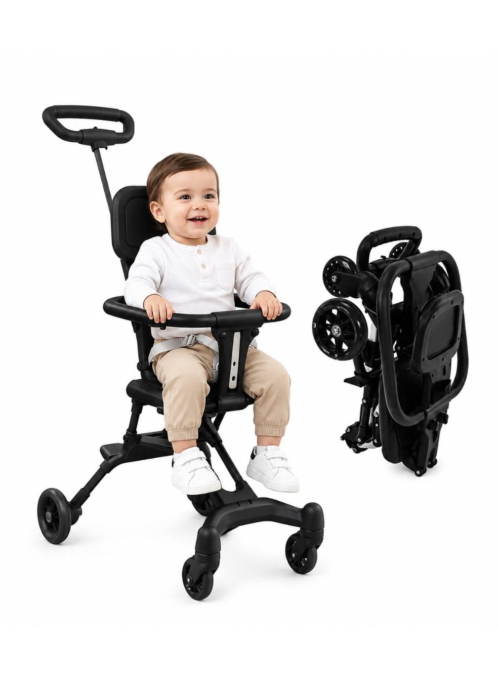 Portable Baby Stroller Lightweight Compact Travel with Adjustable Handles and Backrest One Hand Foldable Easy Overhead Airplane Car Trunk Storage Airport Shopping Walking Pocket Stroller Cart Toddler