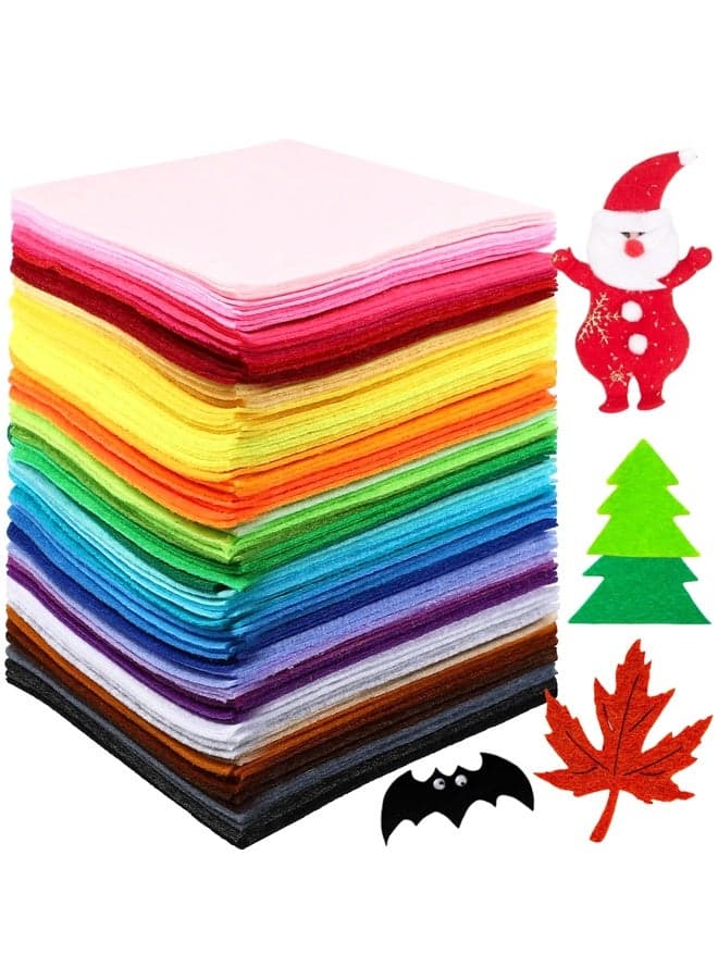 40 Pcs 6 x 6 Inch Felt Sheets for Craft 40 Assorted Color Felt Squares Stiff Paper for Back to School Fall DIY Craft Sewing Patchwork